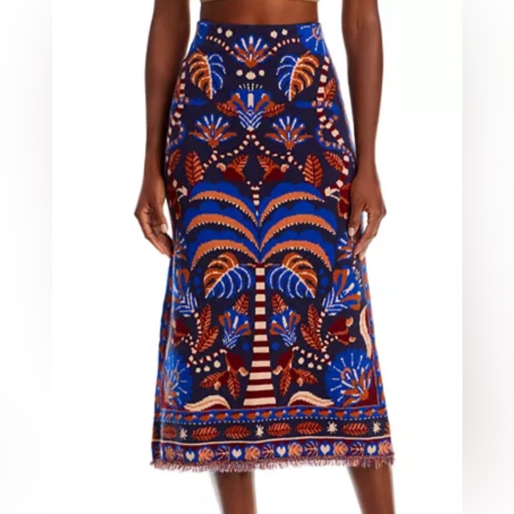 Farm Rio Nature beauty scarf midi skirt